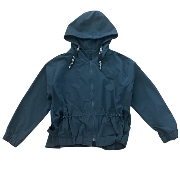 Zip-Up Hooded Woman’s Front Zip Lightweight Windbreaker Jacket,Navy Blue, Size M - Picture 4 of 13